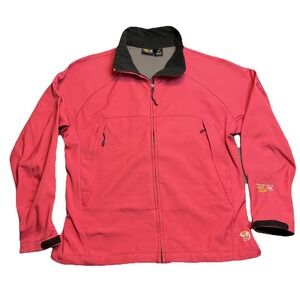 Mountain Hardwear Jacket Women 14 Red Nylon Pockets Softshell Full Zip Mock Neck